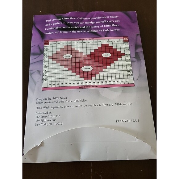 NOS Park Avenue Style 844 Petite Bone Pantyhose Ultra Sheer Cotton Gusset Hose - Picture 6 of 6